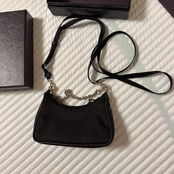 Prada Mini Tessuto Mini Chain Crossbody Bag - Picture 2 of 8